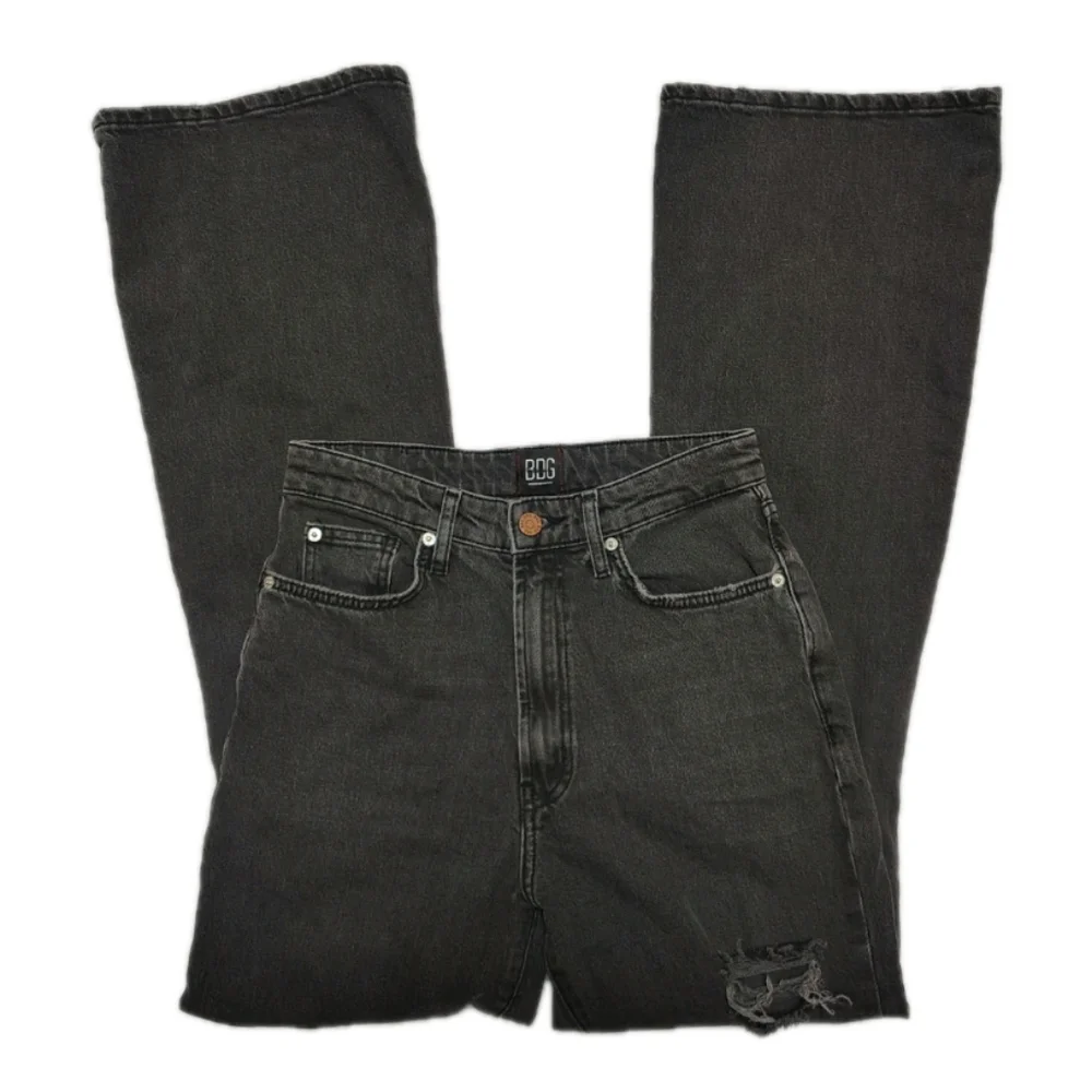 BDG Urban Outfitters Stretch High Rise Flare Black Distressed Jeans Women's 27